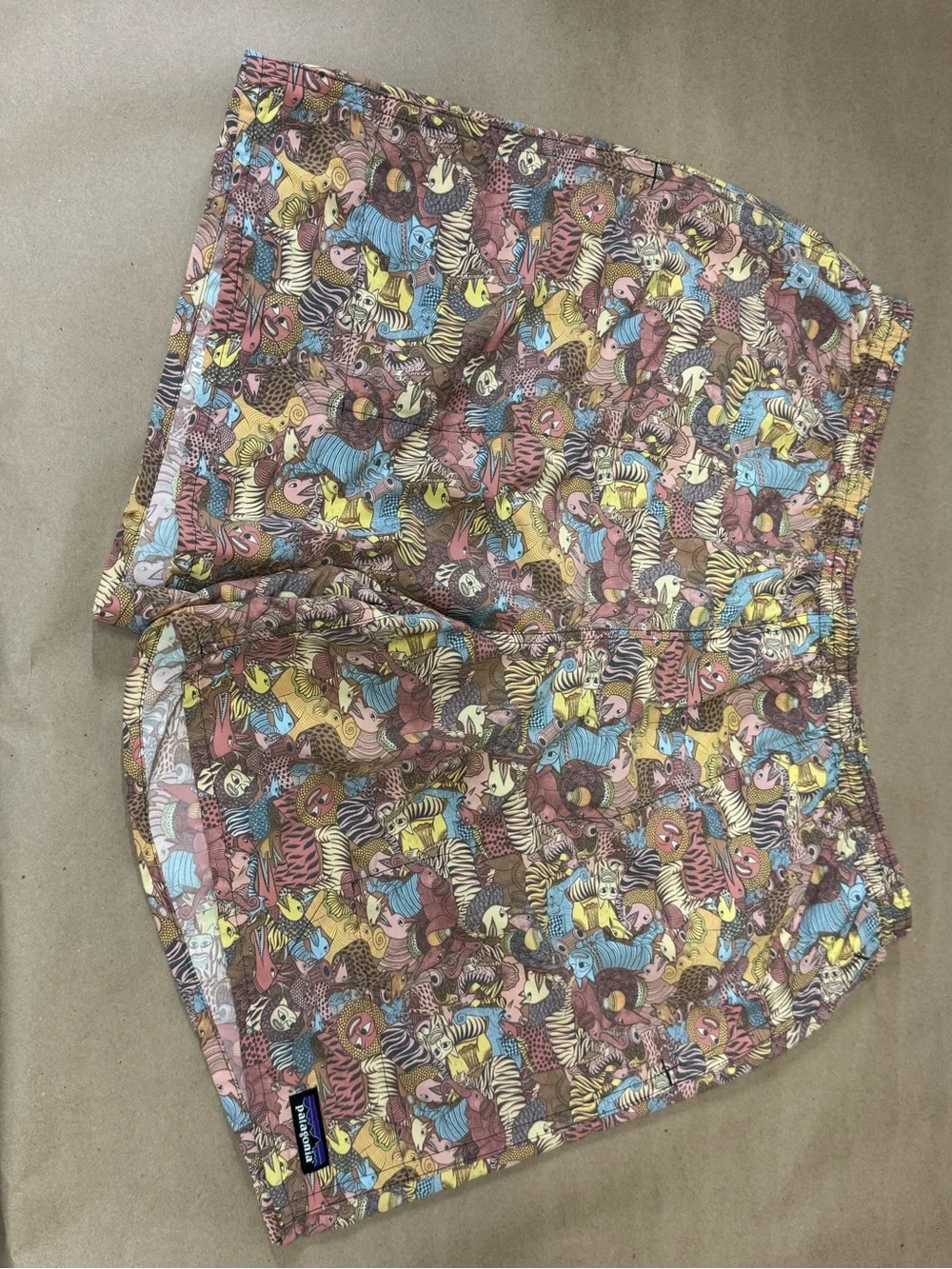 Patagonia Men’s XXL Barely Baggies Together Trip Brown Swim Trunks Shorts